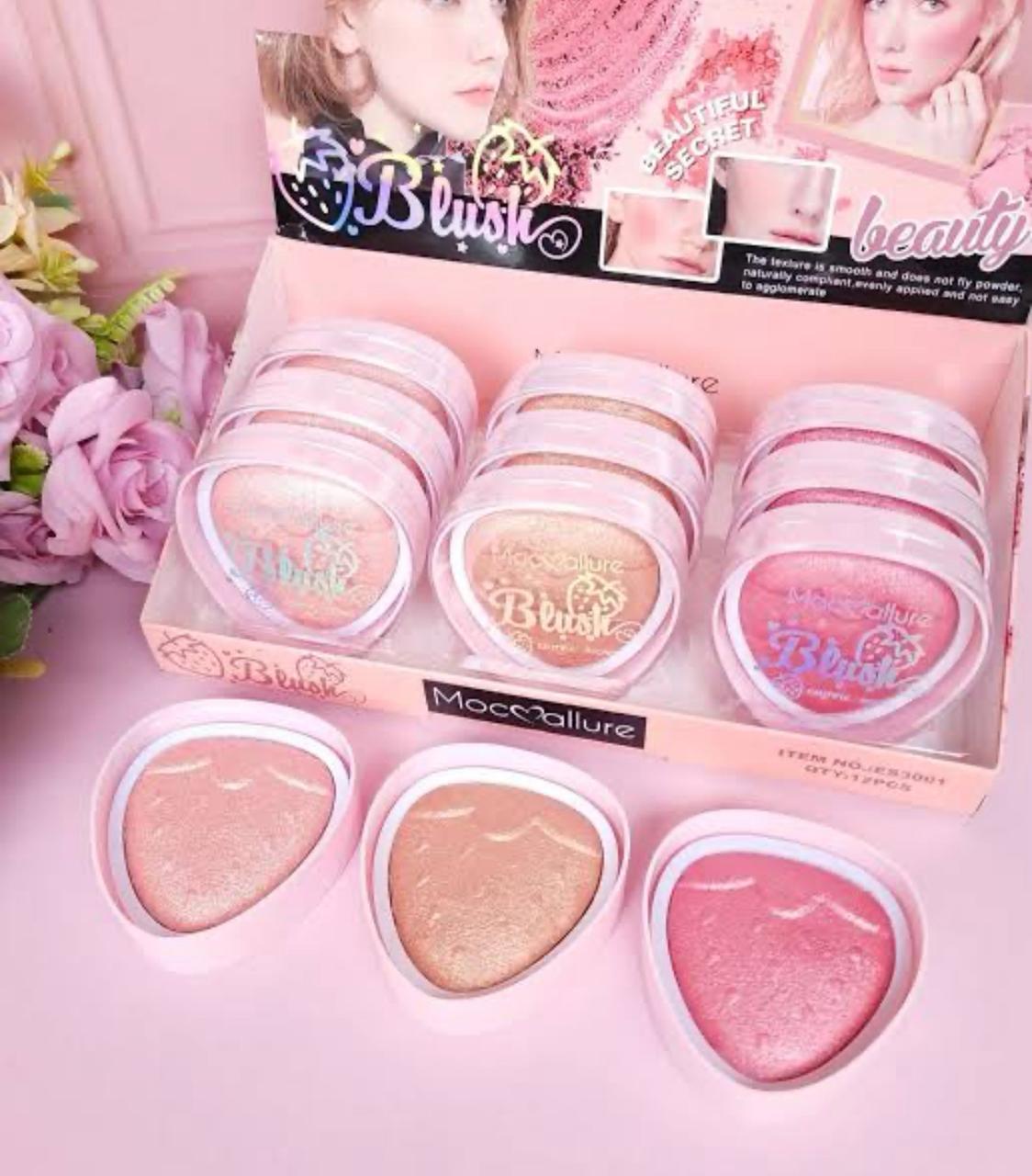 Set of 3 Heart Highlighter/Blusher
