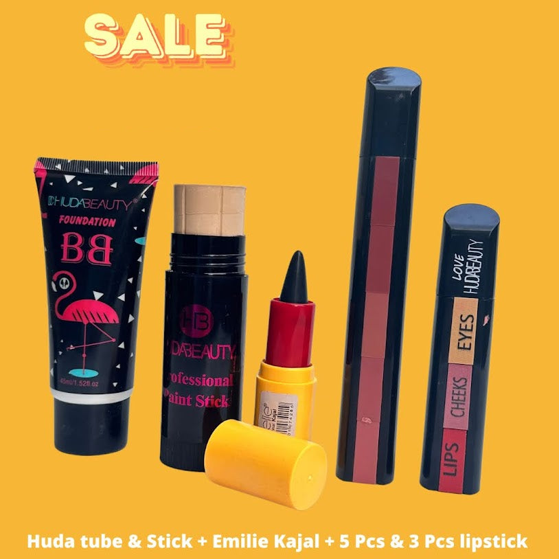 Huda Tube & stick , 5 in 1 & 3 in1 stick & Tip Kajal