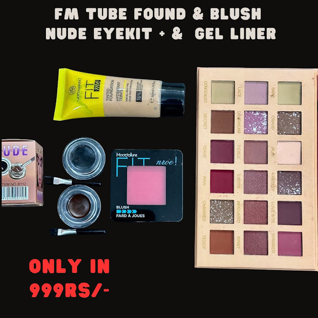 Complete Glam Deal – Tube Foundation, Nude Eyeshadow, FM Blush & Twin Gel Eyeliner