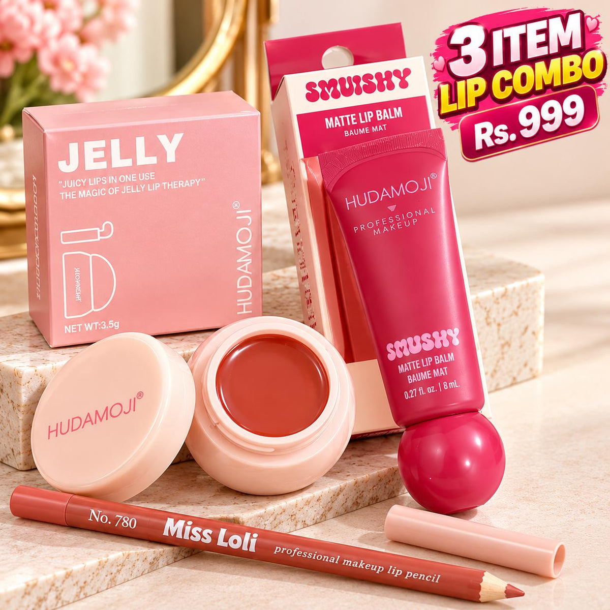3 Items Lip Deal – Lip Jelly + Smushy Gloss + Lip Pencil