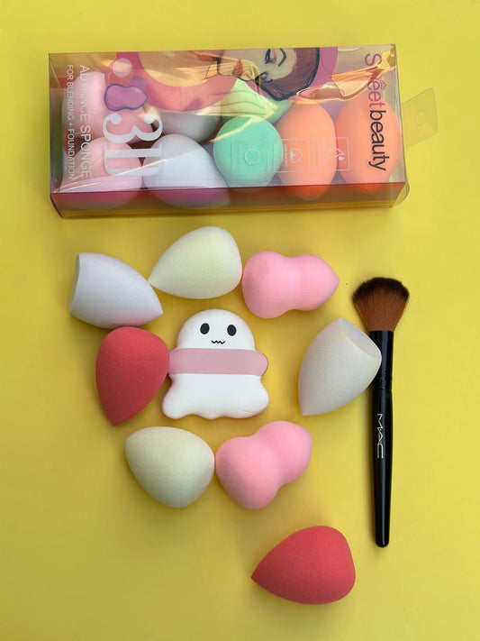 10 Pcs Puff & Brush Deal – Complete Beauty Essential Set
