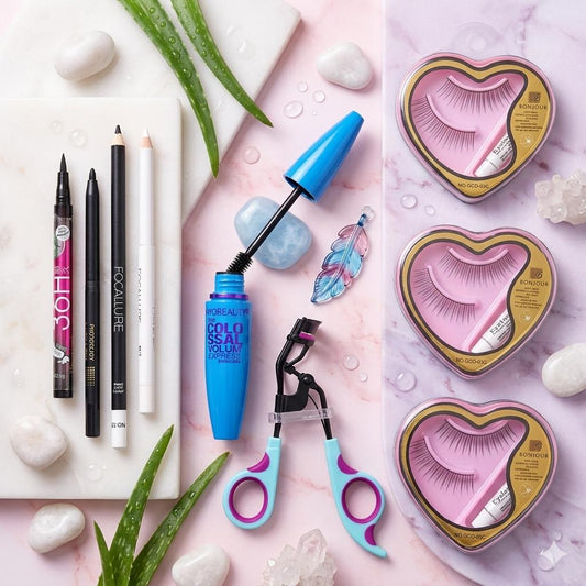 8 Item Eye Deal (3 Lashes & Curler + Mascara + White & Black kajal + Eye Liner)