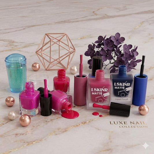 6 Item Nail Deal  (2 Matte Nail Paints + 4 Peel Off Nail Paints + Nail Art Stamper)