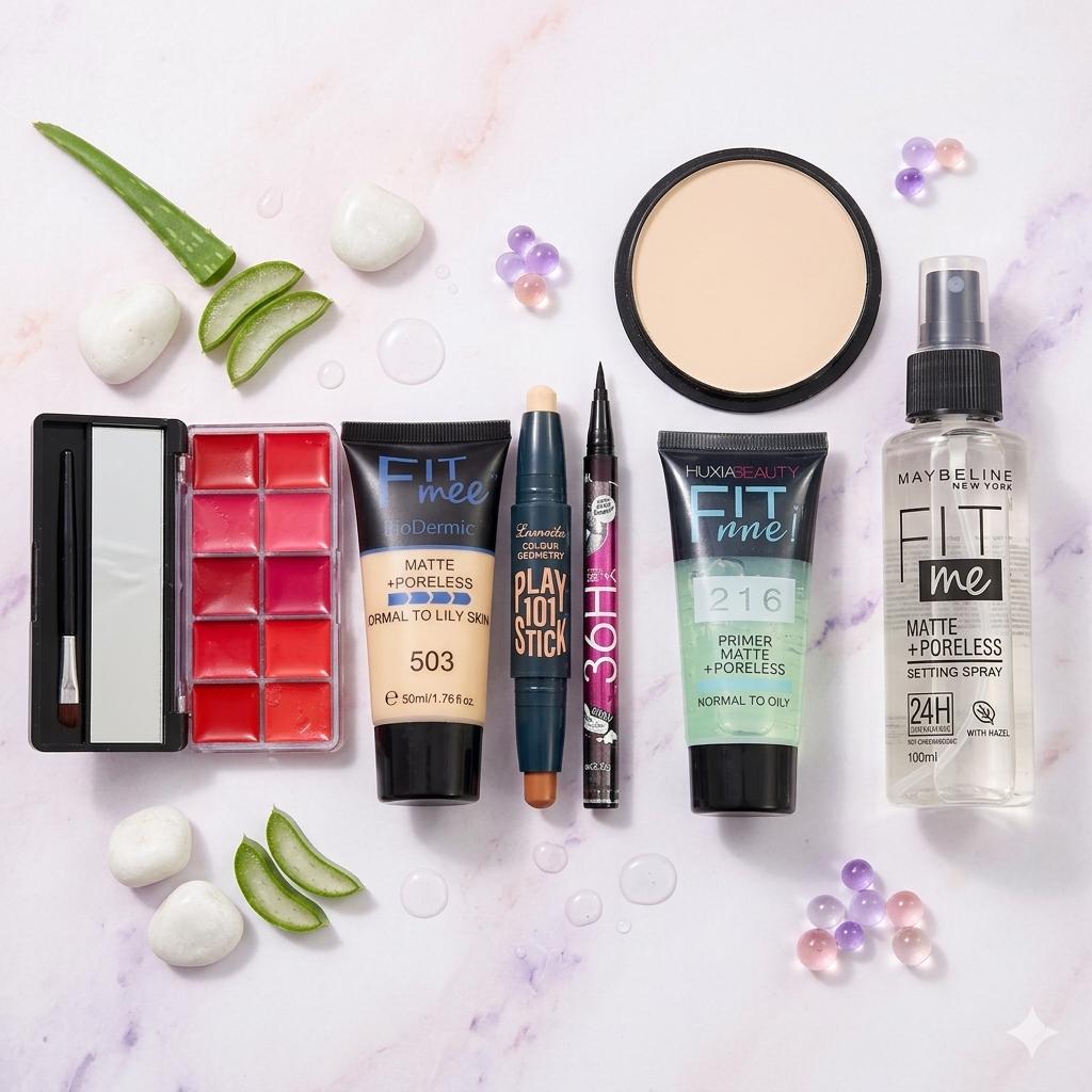 10 Color Lip Kit + Tube Foundation & Primer + Twin CS + Eyeliner + Fixer & Pancake Deal
