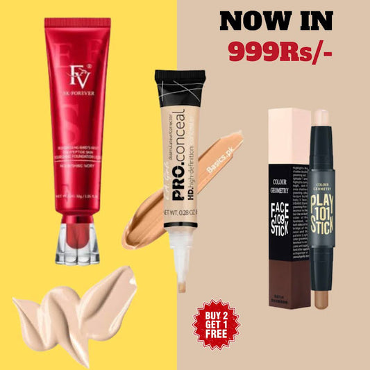 3 Pcs Combo Deal – FV BB Cream + Pro Concealer + Colour Geometry Stick
