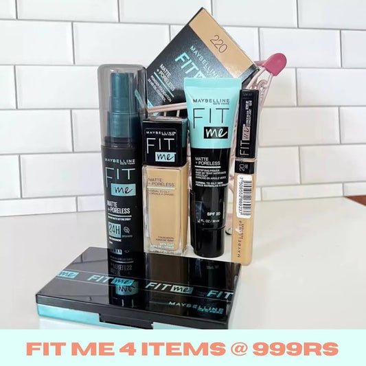 Fit Me 4-Item Makeup Deal (Glass found & Primer , Fixer & Conc)