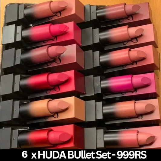 6 Huda Beauty Bullet Lipsticks