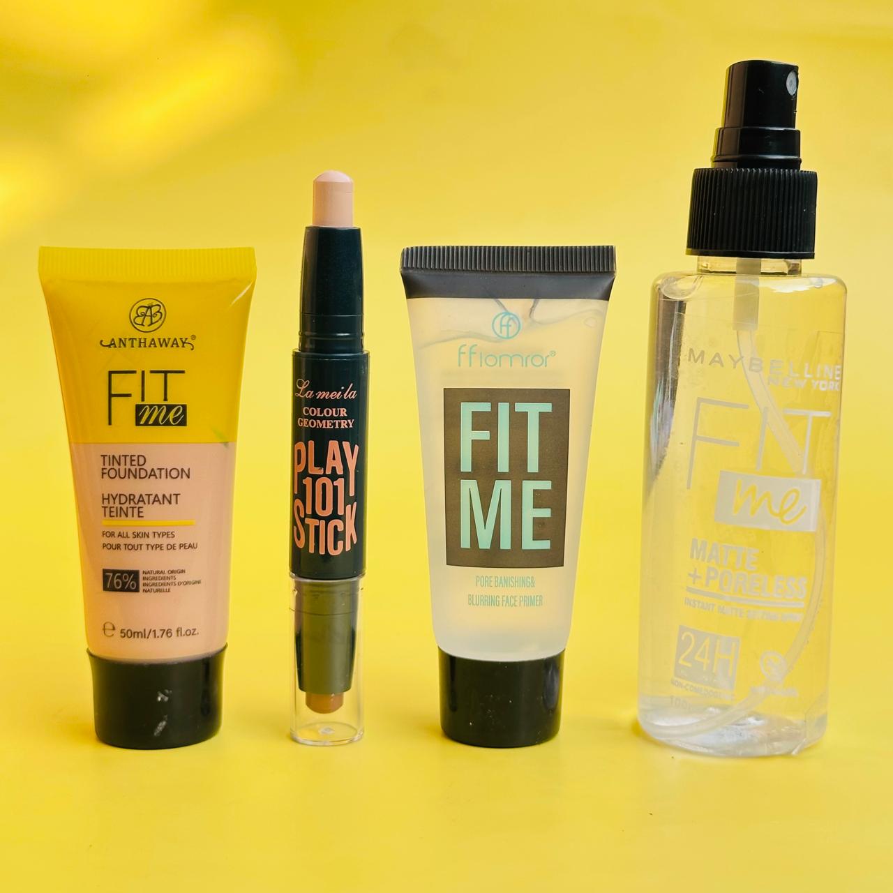 Makeup Deal - Fit Me Tube Foundation, Fit Me Primer, Fit Me Fixer, and Contour Stick