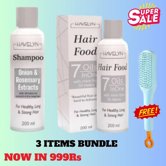 3-in-1 Hair Care Deal - Hair Oil , shampoo & brush
