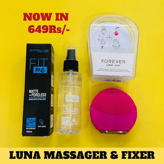 Relax & Glow Combo (Lina Mini Massager + Fit Me Matte Poreless Setting Spray)