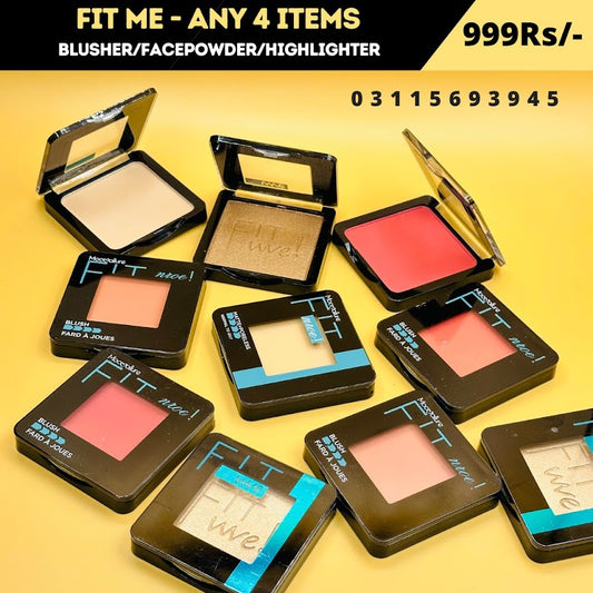 Fit Me 4-Piece Combo – Highlighter/blusher/facepowder