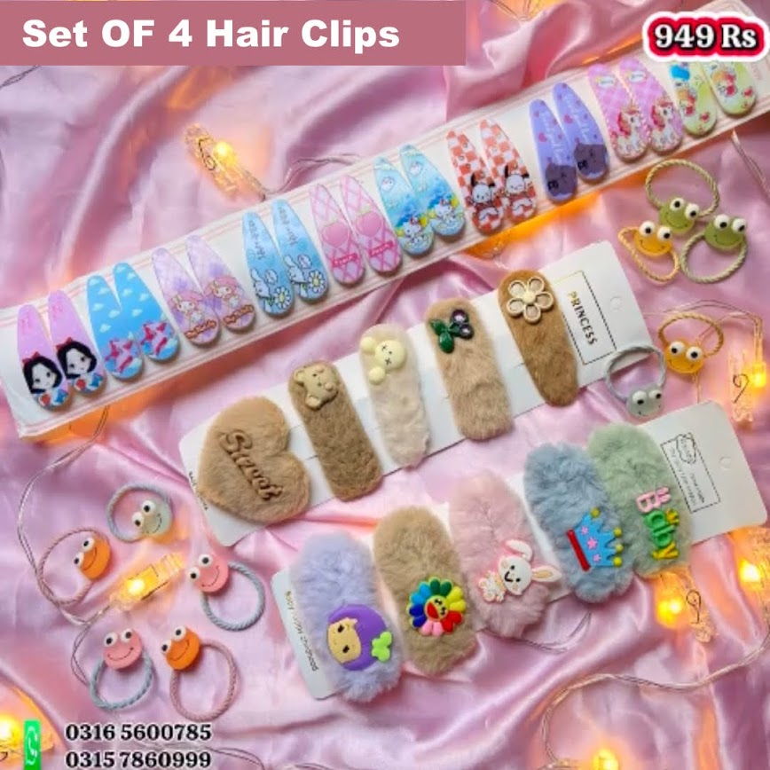 Set of 4 Stylish Hair Clips Deal - 30 PCS