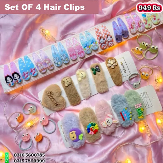 Set of 4 Stylish Hair Clips Deal - 30 PCS