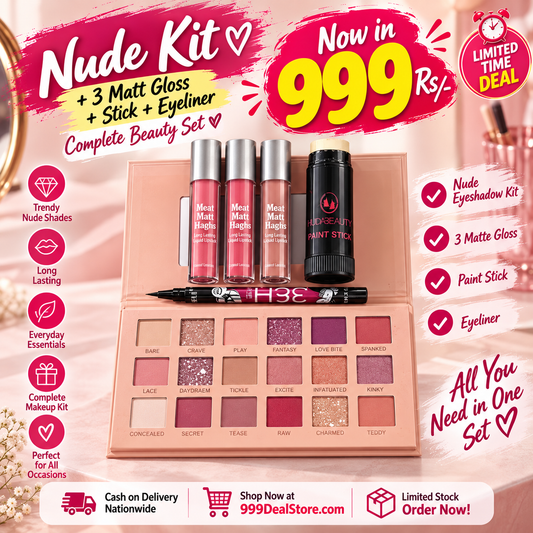 Nude Kit + 3 Matte Gloss + Stick + Liner – Complete Makeup Deal