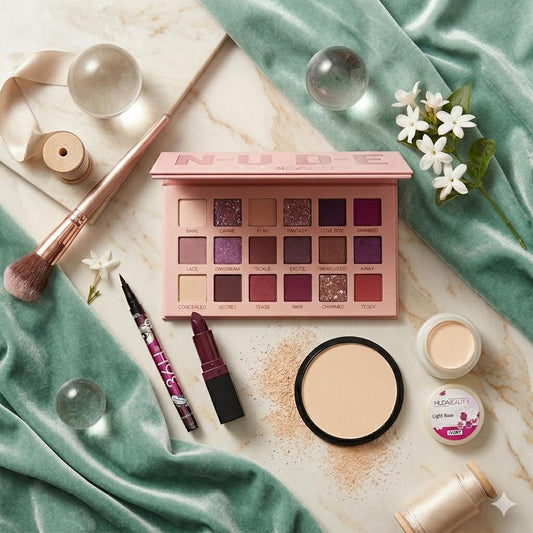 Glam Makeup Deal (Nude Kit + 36 Hr Eye Liner + Pan Cake + Handi Base + Lipstick)