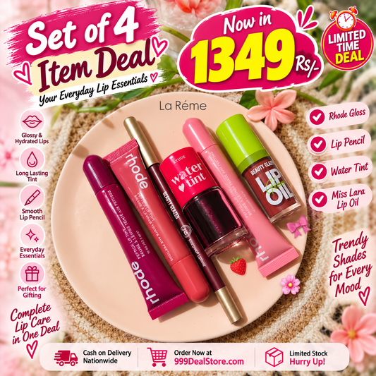 4-in-1 Lip Beauty Deal (Rhode Gloss, Lip Pencil, Water Tint, and Miss Lara Lip Oil)