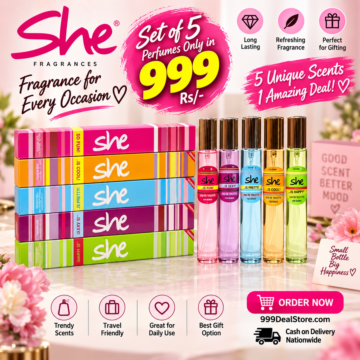 5 Pcs SHE Pen Perfume Set