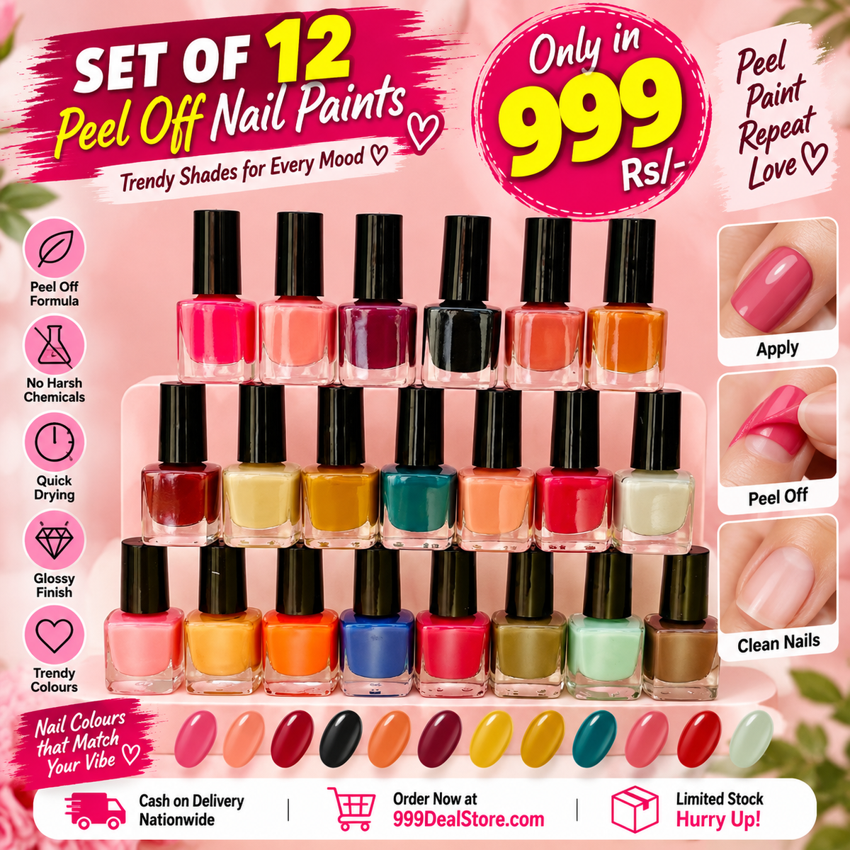 12 Peel-Off Nailpaints