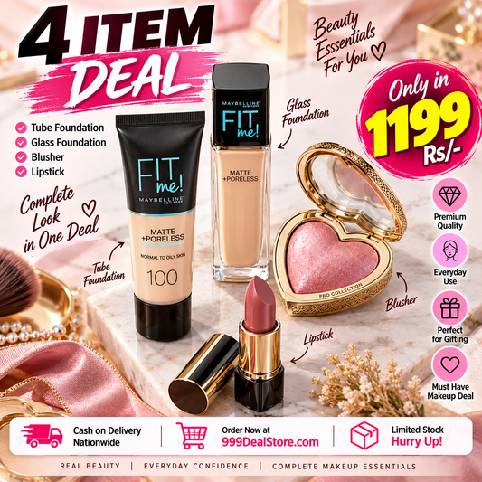 Perfect beauty deal (Fit me Glass & Tube foundation + Blusher/Highlighter + Lipstick)