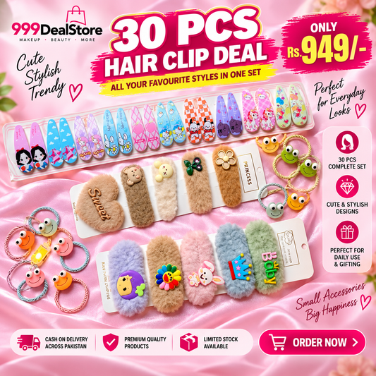 Set of 4 Stylish Hair Clips Deal - 30 PCS