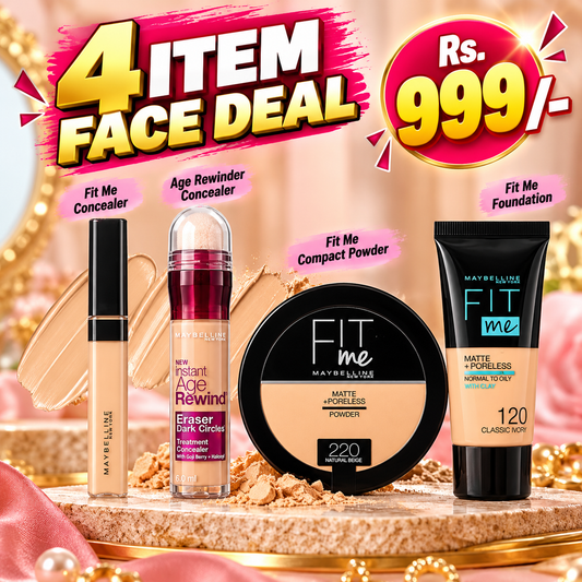 4 Items Fit Me Deal - Age rewinder , Tube found & Concelor , Facepowder