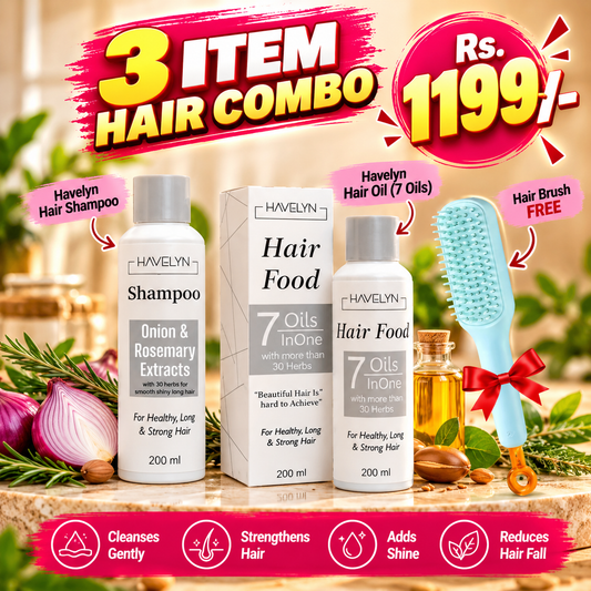3-in-1 Hair Care Deal - Hair Oil , shampoo & brush