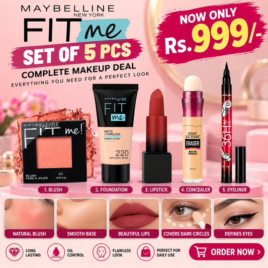 FIt me Face Deal – Blush, Foundation, Lipstick, Age rewinder and Liner