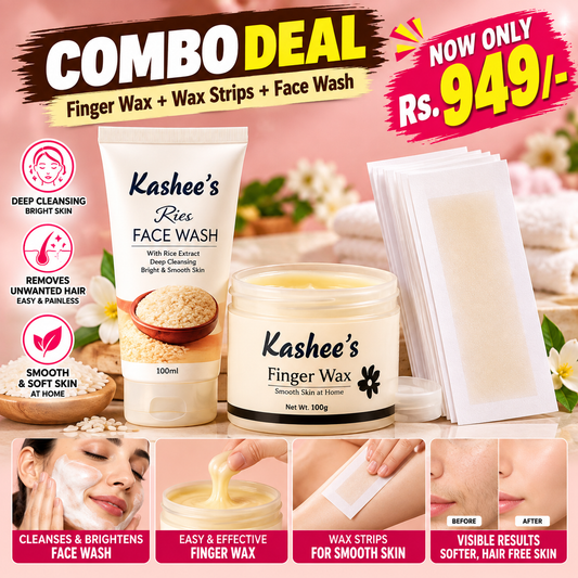 Kashee’s Finger Wax, Wax Strips &  Face Wash