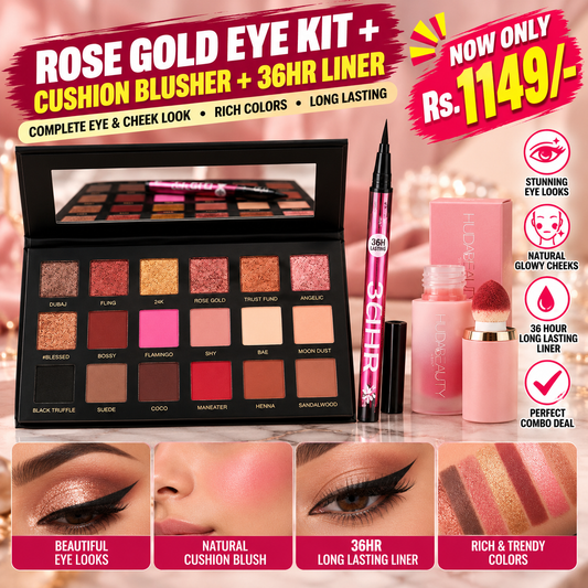 Huda Beauty Rose Glam Deal – Eyes & Cheeks Perfection