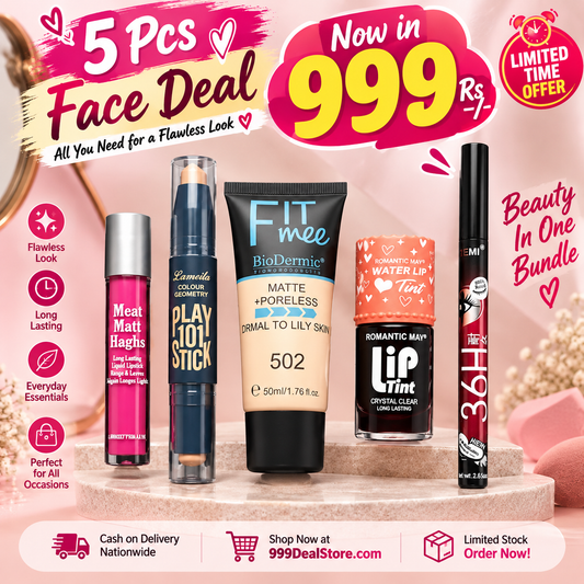 Fit Me Tube + Tint + Contour Stick + Matte Gloss + Liner – Complete Makeup Deal