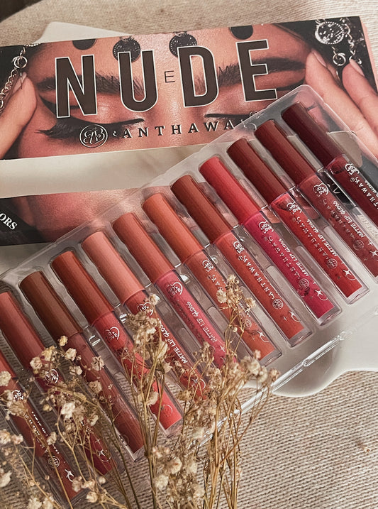 12 PCS Nude Shades  Anthaway Gloss Set