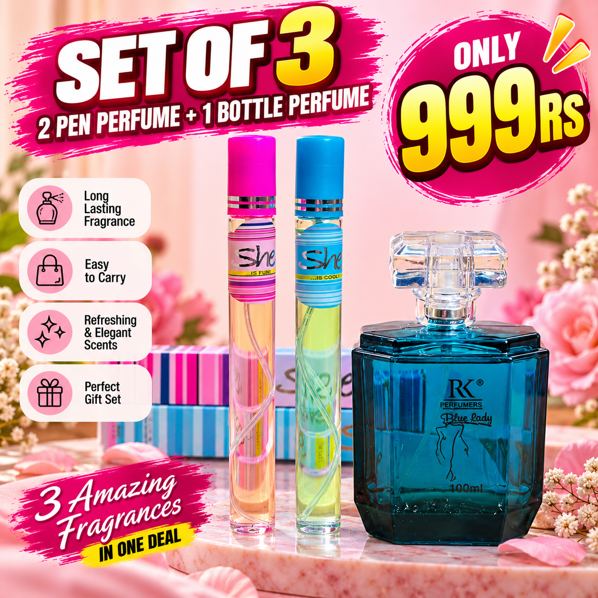 3 Pcs Perfume Set Deal