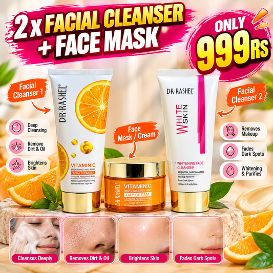 Glow & Clean Skin Care Deal – Set of 3 (2 Cleansers + Face Cream)
