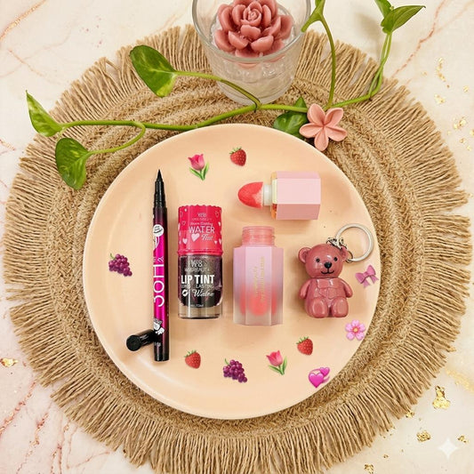 Budget-friendly makeup deal (Water tint + Cushion Blush + 36 Hr liner + Teddy gloss)