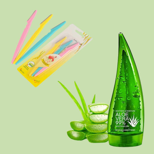 Deal – Aloe Vera Gel Jar & 3 Pcs Tinkle Razor Set