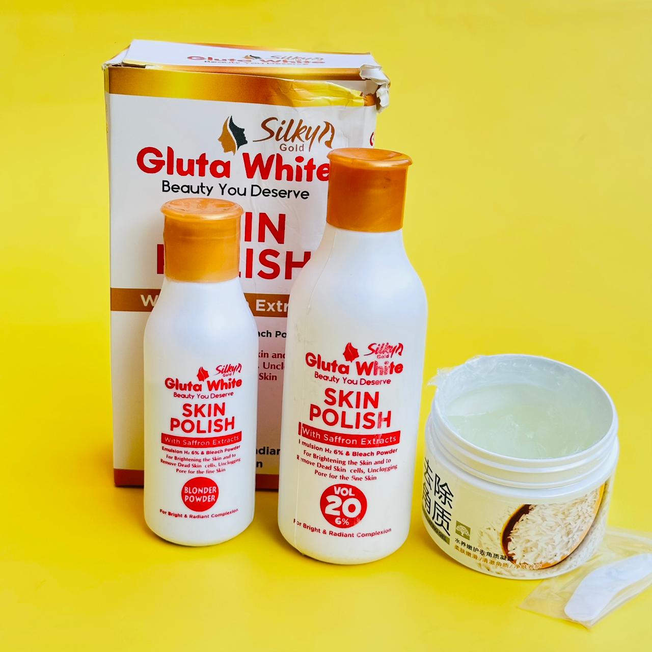 Gluta White Skin Polish and Rice Face Gel Jar