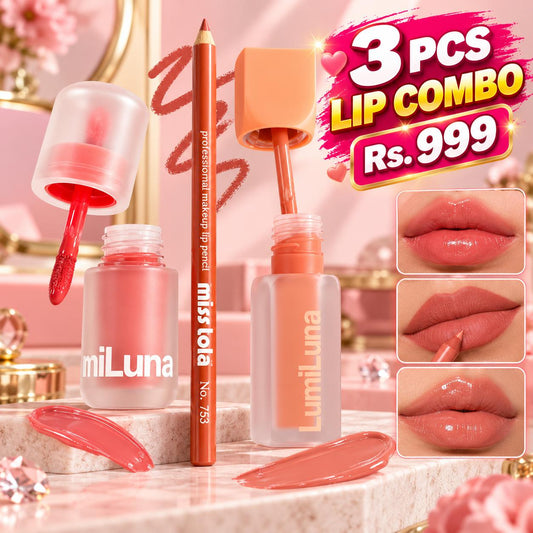 3 Pcs Lip Deal – 2 Pcs Lumi Gloss + Lip Pencil
