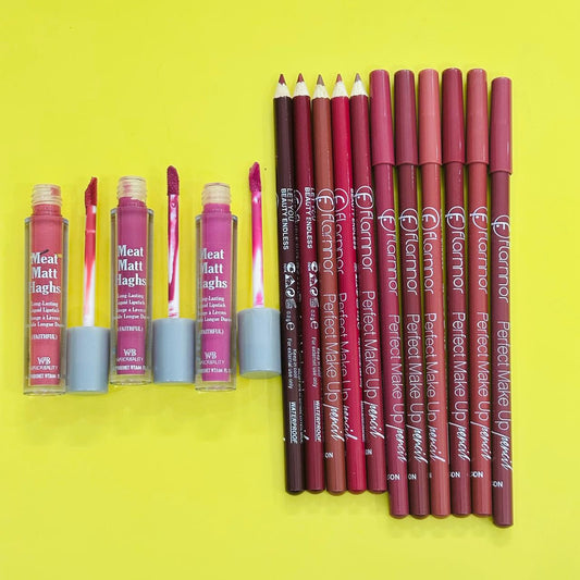Ultimate Lip Deal – 12  Nude Lip Pencils + 3 Meet Matte Gloss Set