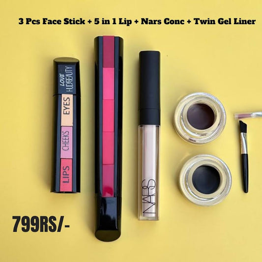 5 in 1  &  3 in 1 Matte Makeup Stick, Twin Gel Liner & NARS Concealer